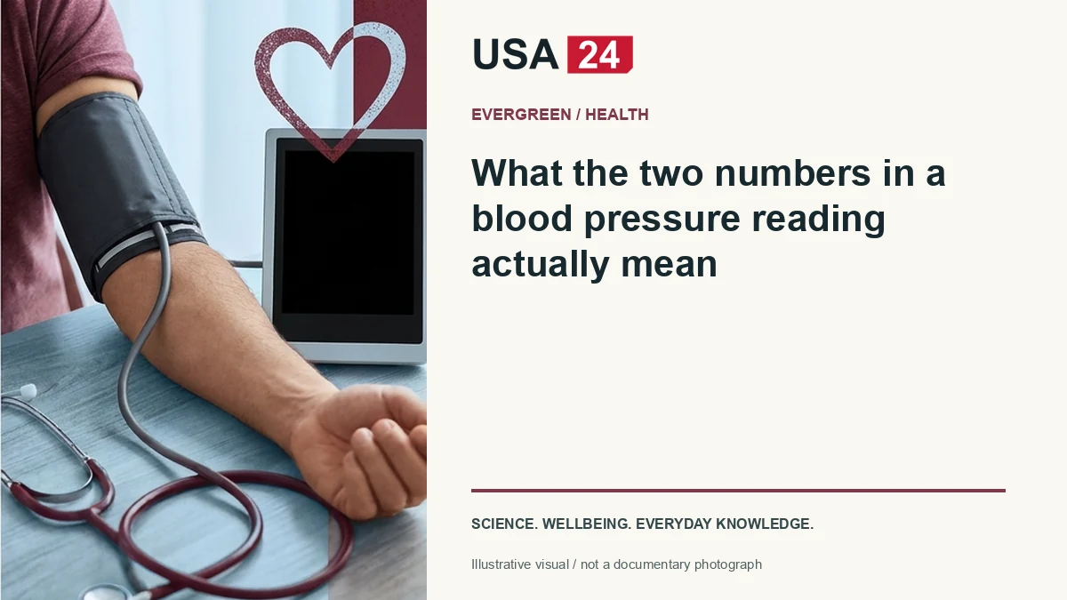 What the two numbers in a blood pressure reading actually mean — conceptual editorial illustration