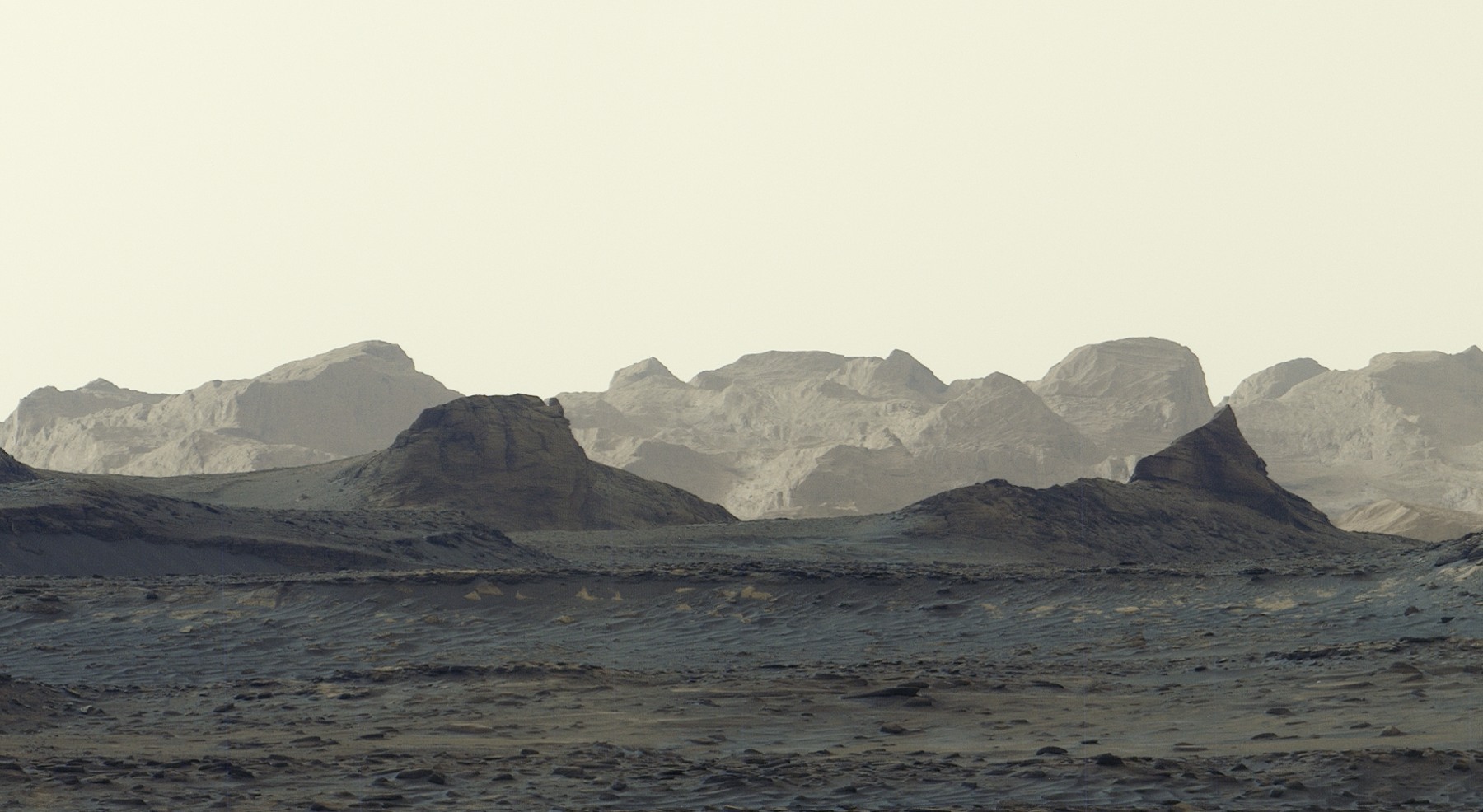 Wind-carved cliffs in a NASA-provided crop of Curiosity’s August 11, 2026, dawn panorama.