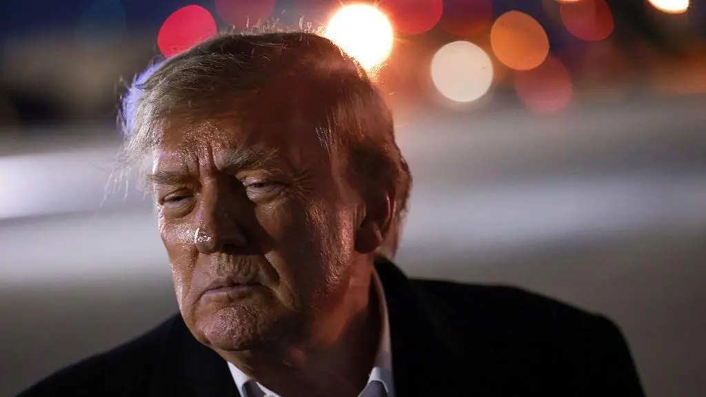 Contextual file photograph of Donald Trump, not evidence of a new strike, meeting or military order. Reused from the supplied October 23 photo kit; Getty Images via BBC.