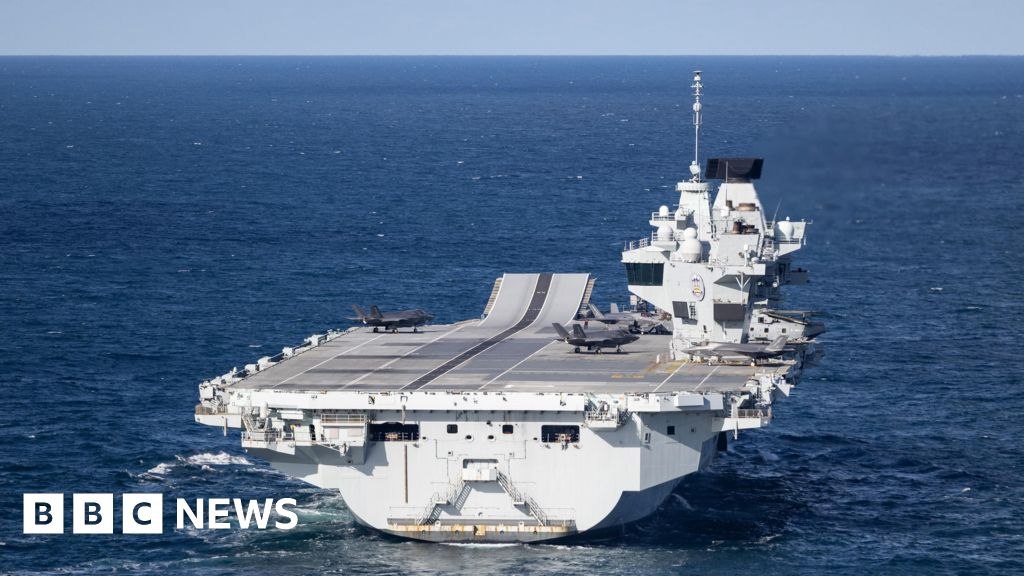 A UK aircraft carrier operating in the High North and Arctic, as captioned by the source. The image capture date is not specified in the source caption.