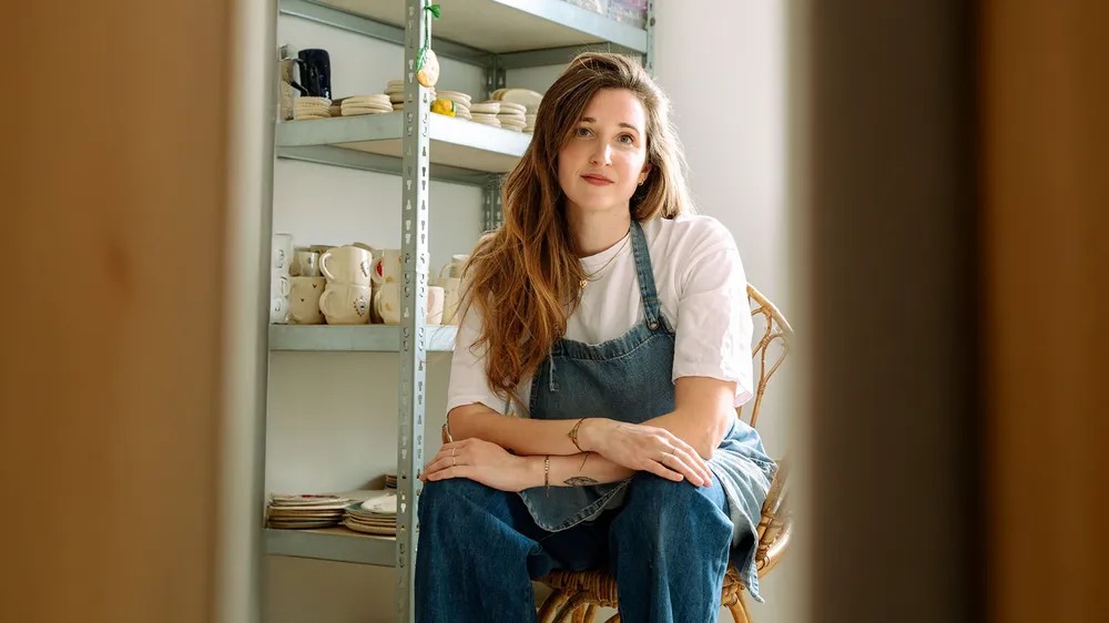 Ceramicist Morgane of Bleu Clémentine in Bordeaux, featured in Google’s business-owner examples.